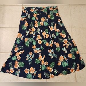 Womens Floral Beach Maxi Parrot Bird Hawaiian Skirt Multicolor Size 2X #V550